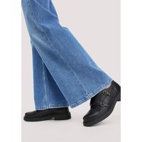 hessnatur Damen Loafer Monk aus chromfrei gegerbtem Leder - schwarz - Größe 41 von hessnatur