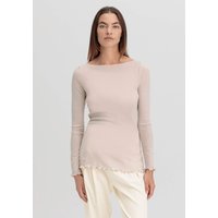 hessnatur Damen Longsleeve WARM TOUCH aus Bio-Merinowolle und TENCEL™ Lyocell - beige - Größe 36 von hessnatur