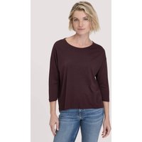 hessnatur Damen Longsleeve Oversize aus TENCEL™ Lyocell mit Bio-Baumwolle - braun - Größe S von hessnatur