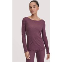 hessnatur Damen Longsleeve WARM TOUCH aus Bio-Merinowolle und TENCEL™ Lyocell - lila - Größe 40 von hessnatur