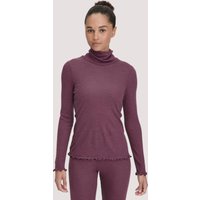 hessnatur Damen Longsleeve mit Rollkragen WARM TOUCH aus Bio-Merinowolle und TENCEL™ Lyocell - lila - Größe 46 von hessnatur