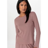 hessnatur Damen Lounge-Shirt Fitted PURE POINTELLE aus Bio-Baumwolle - lila - Größe 34 von hessnatur