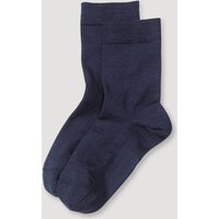 hessnatur Damen Merino-Socken im 2er-Pack aus Bio-Merinowolle mit Bio-Baumwolle - blau - Größe 35-37 von hessnatur