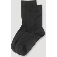 hessnatur Damen Merino-Socken im 2er-Pack aus Bio-Merinowolle mit Bio-Baumwolle - schwarz - Größe 35-37 von hessnatur