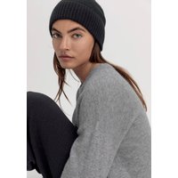 hessnatur Damen Mütze BETTER RECYCLING aus Cashmere - schwarz - Größe One Size von hessnatur