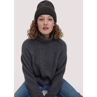 hessnatur Damen Mütze aus Bio-Merinowolle mit Bio-Baumwolle - grau - Größe One Size von hessnatur