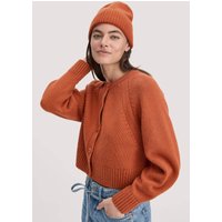 hessnatur Damen Mütze aus Bio-Merinowolle mit Bio-Baumwolle - orange - Größe One Size von hessnatur