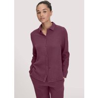 hessnatur Damen Musselin Hemd Oversize PURE COMFORT aus Bio-Baumwolle - lila - Größe 40 von hessnatur