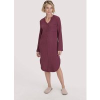 hessnatur Damen Musselin Nachthemd Relaxed PURE COMFORT aus Bio Baumwolle - lila - Größe 44 von hessnatur