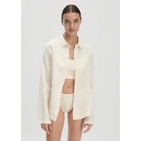 hessnatur Damen Musselin Hemd Oversize PURE COMFORT aus Bio-Baumwolle - natur - Größe 48 von hessnatur