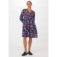 hessnatur Damen Popeline Kleid Mini Relaxed aus Bio-Baumwolle - blau - Größe 34 von hessnatur