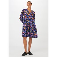 hessnatur Damen Popeline Kleid Mini Relaxed aus Bio-Baumwolle - blau - Größe 36 von hessnatur