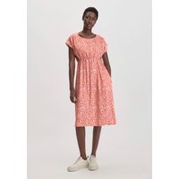 hessnatur Damen Print Kleid Knielang Relaxed aus LENZING™ ECOVERO™ Viskose - braun - Größe 36 von hessnatur