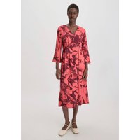 hessnatur Damen Print Kleid Midi Relaxed aus LENZING™ ECOVERO™ Viskose - braun - Größe 42 von hessnatur