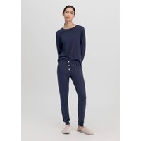 hessnatur Damen Pyjama PURE FLOW aus TENCEL™ Modal - blau - Größe 46 von hessnatur