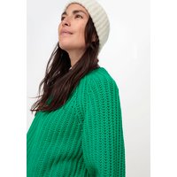 hessnatur Damen Raglan-Pullover aus Bio-Baumwolle und Bio-Merinowolle - grün - Größe M von hessnatur