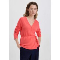hessnatur Damen Strick Jacke Regular BETTER RECYCLING aus Cashmere - rot - Größe 42 von hessnatur