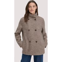 hessnatur Damen Rhön Jacke Relaxed aus regionaler Schurwolle - beige - Größe 46 von hessnatur