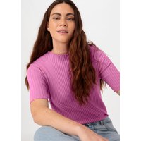 hessnatur Damen Rib Pullover Slim aus Bio-Baumwolle - rosa - Größe 38 von hessnatur