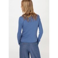 hessnatur Damen Rib Strickjacke Slim aus Bio-Baumwolle - blau - Größe 34 von hessnatur