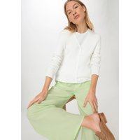 hessnatur Damen Rib Strickjacke Slim aus Bio-Baumwolle - weiß - Größe 34 von hessnatur