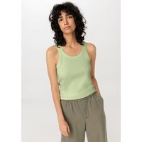 hessnatur Damen Rib Top Slim aus Bio-Baumwolle - grün - Größe 36 von hessnatur