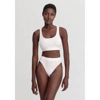 hessnatur Damen Slip High Waist SOFT RIB aus Bio-Baumwolle - weiß - Größe 40 von hessnatur