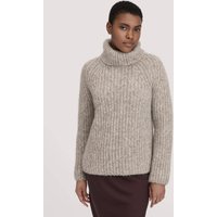 hessnatur Damen Rollkragenpullover Relaxed aus Alpaka mit Bio-Baumwolle - grau - Größe L von hessnatur