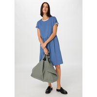 hessnatur Damen Shirt-Kleid Mini Regular aus Bio-Baumwolle - blau - Größe 42 von hessnatur