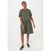 hessnatur Damen Shirt-Kleid Mini Regular aus Bio-Baumwolle - grün - Größe 36 von hessnatur