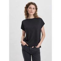 hessnatur Damen T-Shirt Oversize aus TENCEL™ Lyocell mit Bio-Baumwolle - schwarz - Größe S von hessnatur