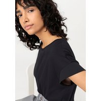 hessnatur Damen Shirt Relaxed aus Bio-Baumwolle - schwarz - Größe 46 von hessnatur