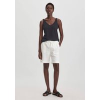 hessnatur Damen Shorts Relaxed aus weichem TENCEL Lyocell mit Leinen - weiß - Größe 46 von hessnatur