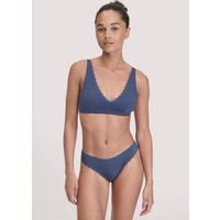 hessnatur Damen Slip Regular Cut COTTON FEEL LACE aus Bio-Baumwolle - blau - Größe 38 von hessnatur