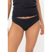 hessnatur Damen Slip Regular Cut im 2er-Pack PURE NATURE aus Bio-Baumwolle - schwarz - Größe 46 von hessnatur