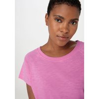 hessnatur Damen Slub Shirt Regular aus Bio-Baumwolle - rosa - Größe 48 von hessnatur