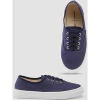 hessnatur Damen Sneaker Canvas - blau - Größe 37 von hessnatur