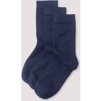 hessnatur Damen Socken im 3er-Pack aus Bio-Baumwolle - blau - Größe 41-43 von hessnatur