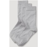 hessnatur Damen-Socken im 3er-Pack aus Bio-Baumwolle - grau - Größe 35-37 von hessnatur