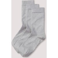 hessnatur Damen Socken im 3er-Pack aus Bio-Baumwolle - grau - Größe 41-43 von hessnatur