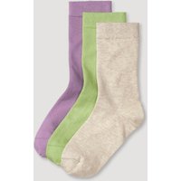 hessnatur Damen-Socken im 3er-Pack aus Bio-Baumwolle - lila - Größe 38-40 von hessnatur