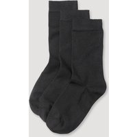 hessnatur Damen-Socken im 3er-Pack aus Bio-Baumwolle - schwarz - Größe 41-43 von hessnatur