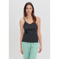 hessnatur Damen Spaghetti Top V-Neck im 2er-Pack PURE COTTON aus Bio-Baumwolle - schwarz - Größe 46 von hessnatur