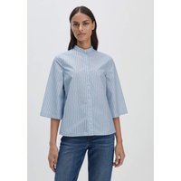 hessnatur Damen Streifen Bluse Relaxed aus Bio-Baumwolle - blau - Größe 36 von hessnatur