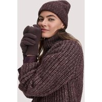hessnatur Damen Strick Handschuhe aus Bio-Merinowolle mit Cashmere - braun - Größe 1size von hessnatur