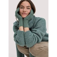 hessnatur Damen Strick Handschuhe aus Bio-Merinowolle mit Cashmere - grün - Größe 1size von hessnatur