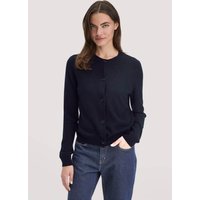 hessnatur Damen Strick Jacke Regular aus Bio-Merinowolle mit Cashmere - blau - Größe M von hessnatur
