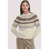 hessnatur Damen Strick Jacke Relaxed BETTER RECYCLING aus Bio-Merinowolle - beige - Größe S von hessnatur