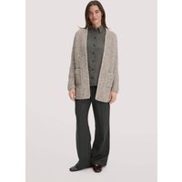 hessnatur Damen Strick Jacke Relaxed aus Alpaka mit Bio-Baumwolle - grau - Größe L von hessnatur