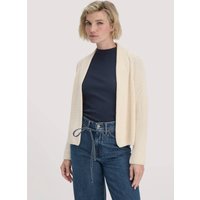 hessnatur Damen Strick Jacke Relaxed aus Bio-Baumwolle - beige - Größe XXL von hessnatur
